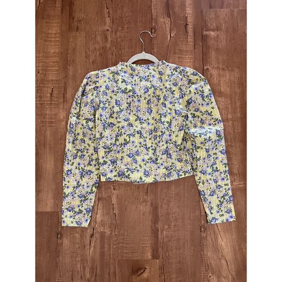 TOPSHOP puff long sleeve crop top floral - Picture 4 of 4